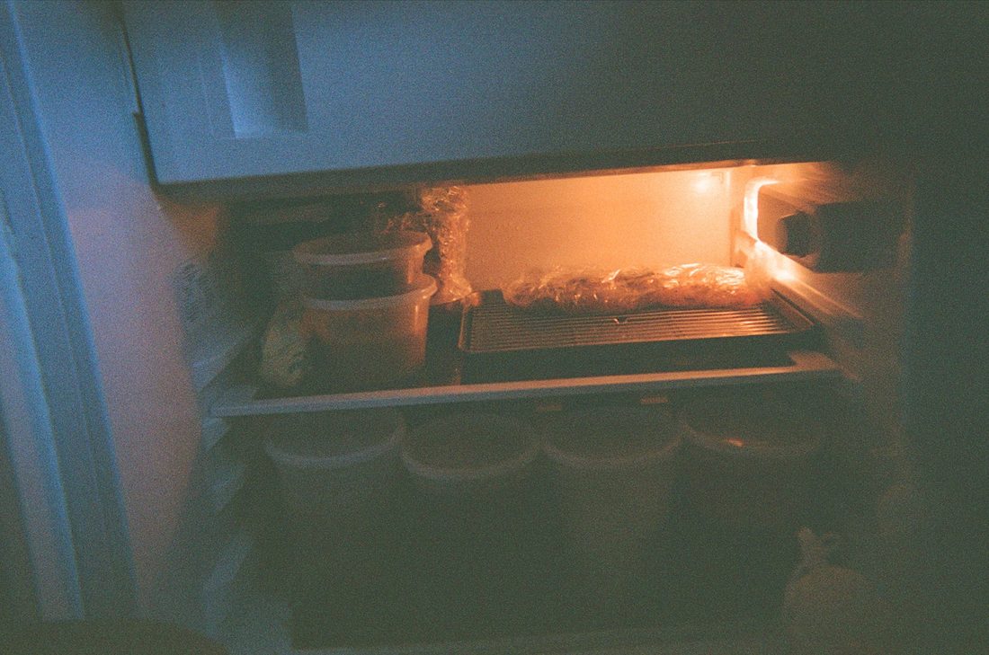 A softly lit oven interior